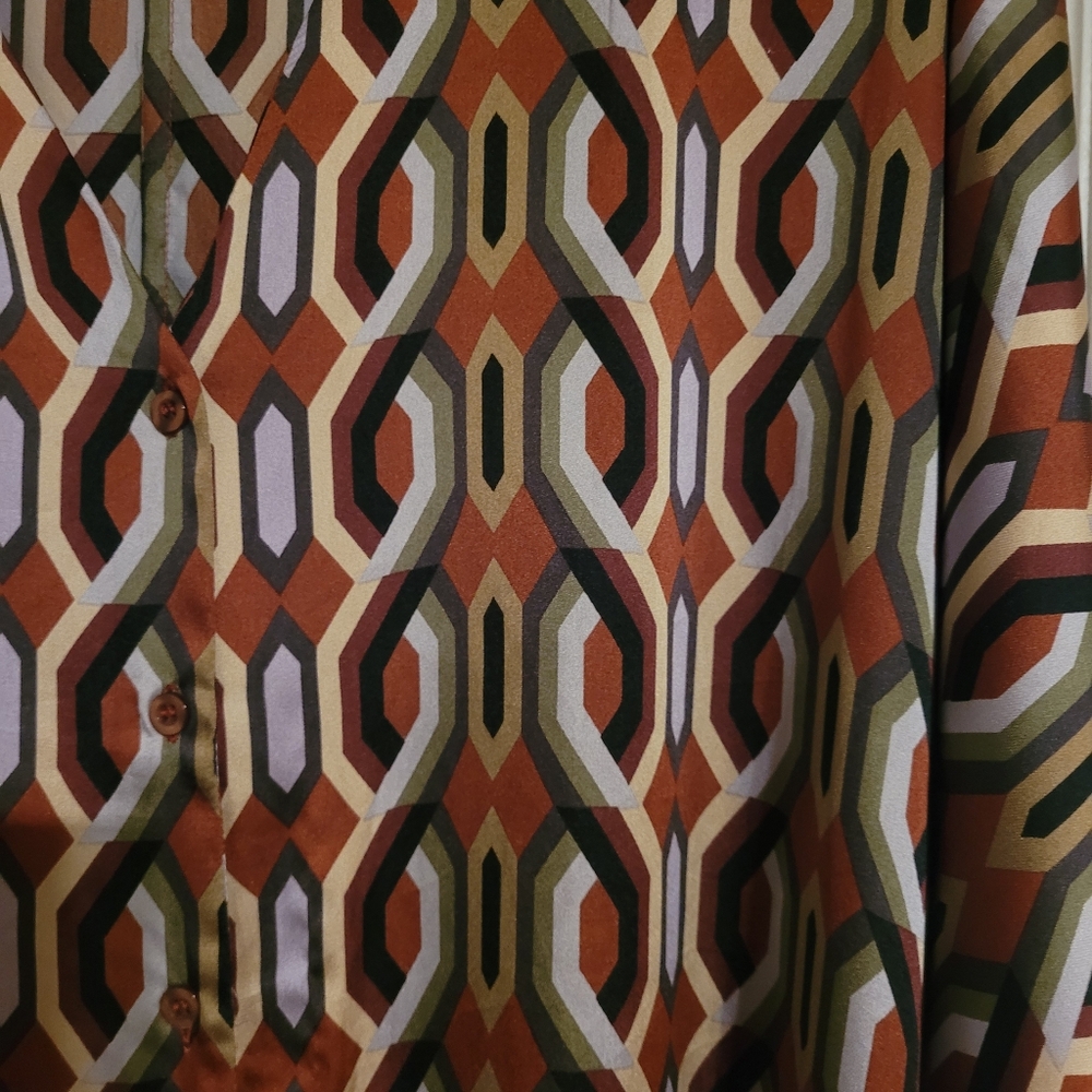 Geometric Patterned Tunic- Multicolor - image 2